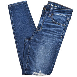 American Eagle Next Level Stretch Jeans 4 Regular Distressed Ripped Skinny